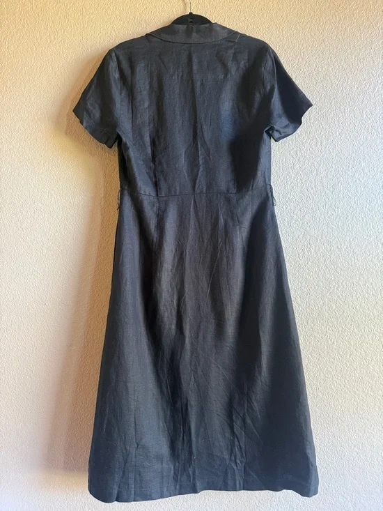 Quince 100% European Linen Button Front Dress - Picture 4 of 4